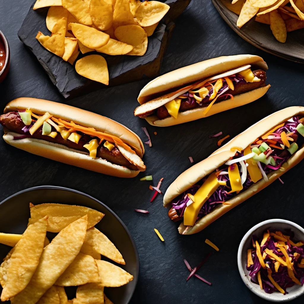 Sticky Dogs Sticky Duck-dogs With Chopped Mango Slaw & Chinese Crisps | Constant ...
